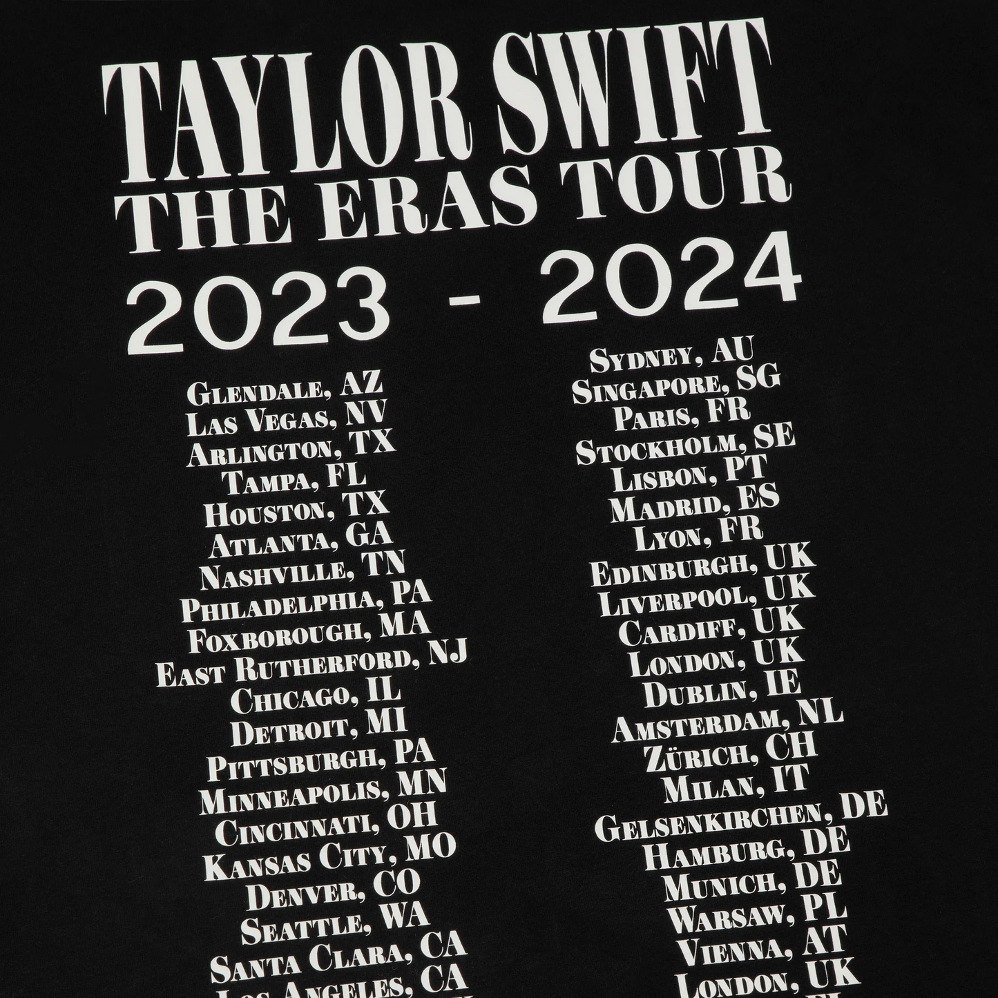 Taylor Swift | The Eras Tour II Black T-Shirt