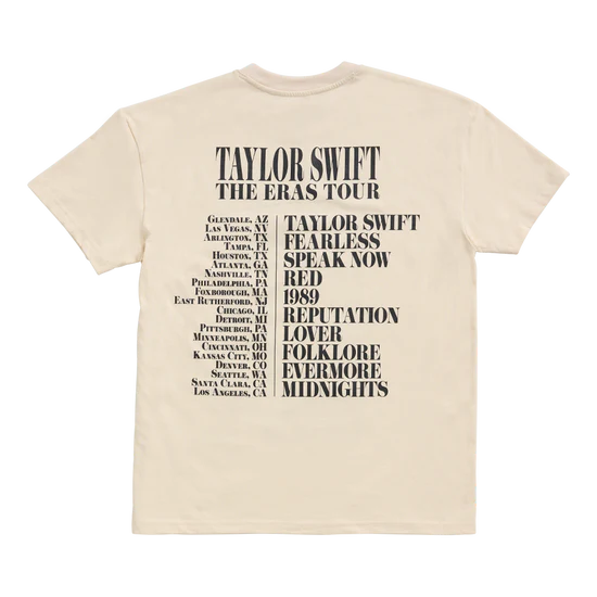 Taylor Swift | The Eras Tour US Dates Beige T-Shirt